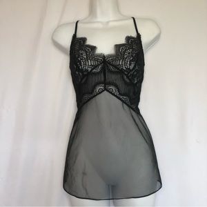 Victoria’s Secret Black Lace Babydoll Nighty NWT